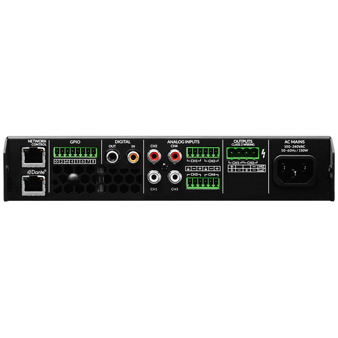 Blaze Audio PowerZone Connect 122D DSP-Enabled Dante Power Amplifier back