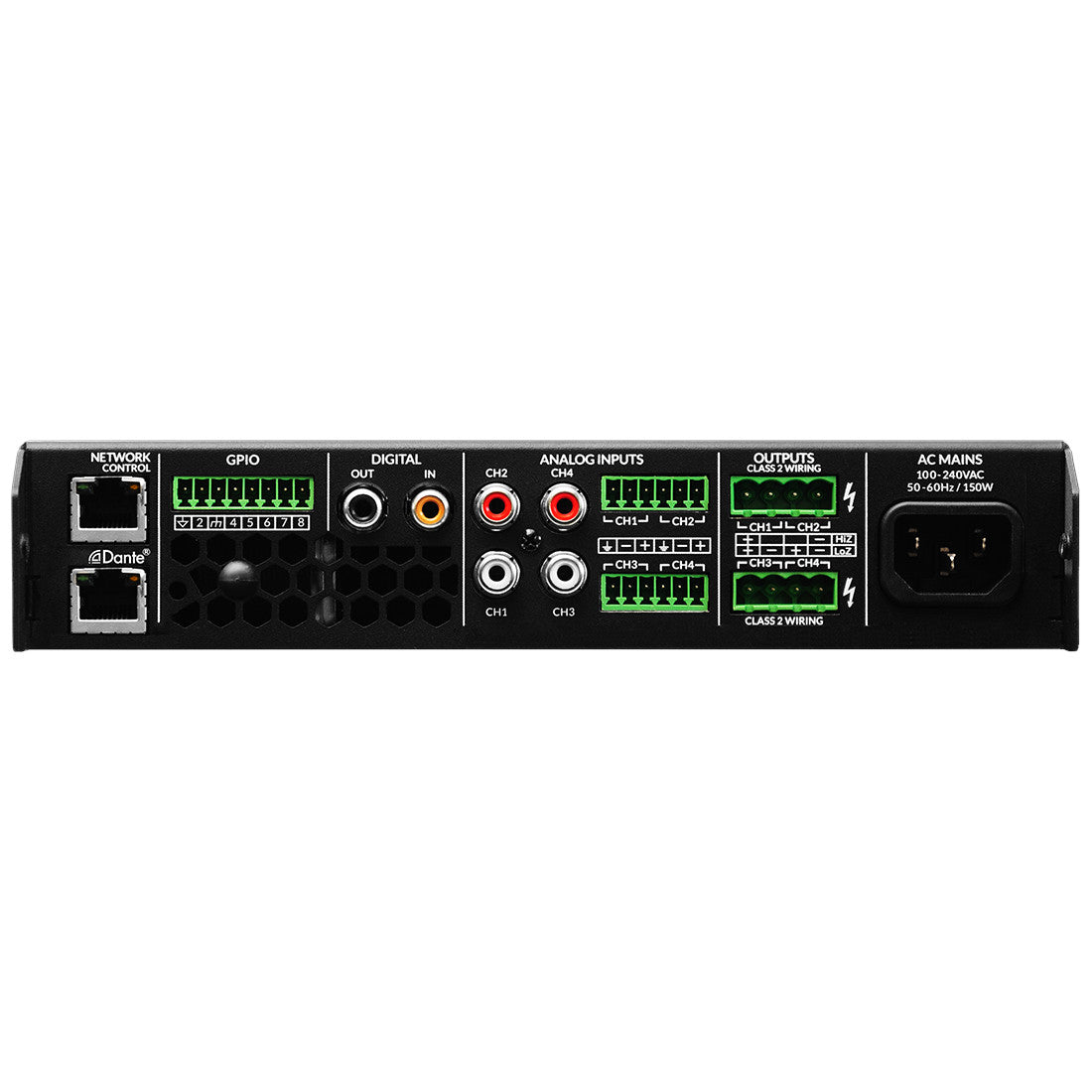 Blaze Audio PowerZone Connect 504D DSP-Enabled Dante Power Amplifier back
