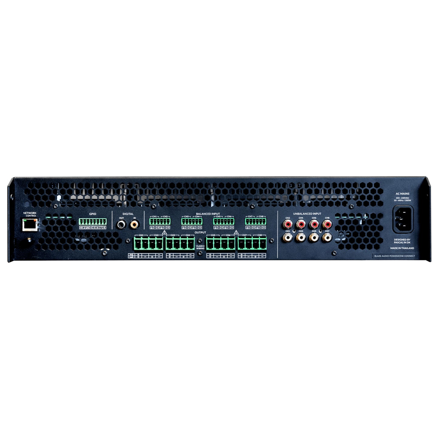 Blaze Audio PowerZone Connect 4008 DSP-Enabled Power Amplifier back