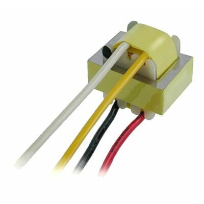 Neutrik NTE1 audio input transformer with yellow core and white, yellow, black, and red lead wires
