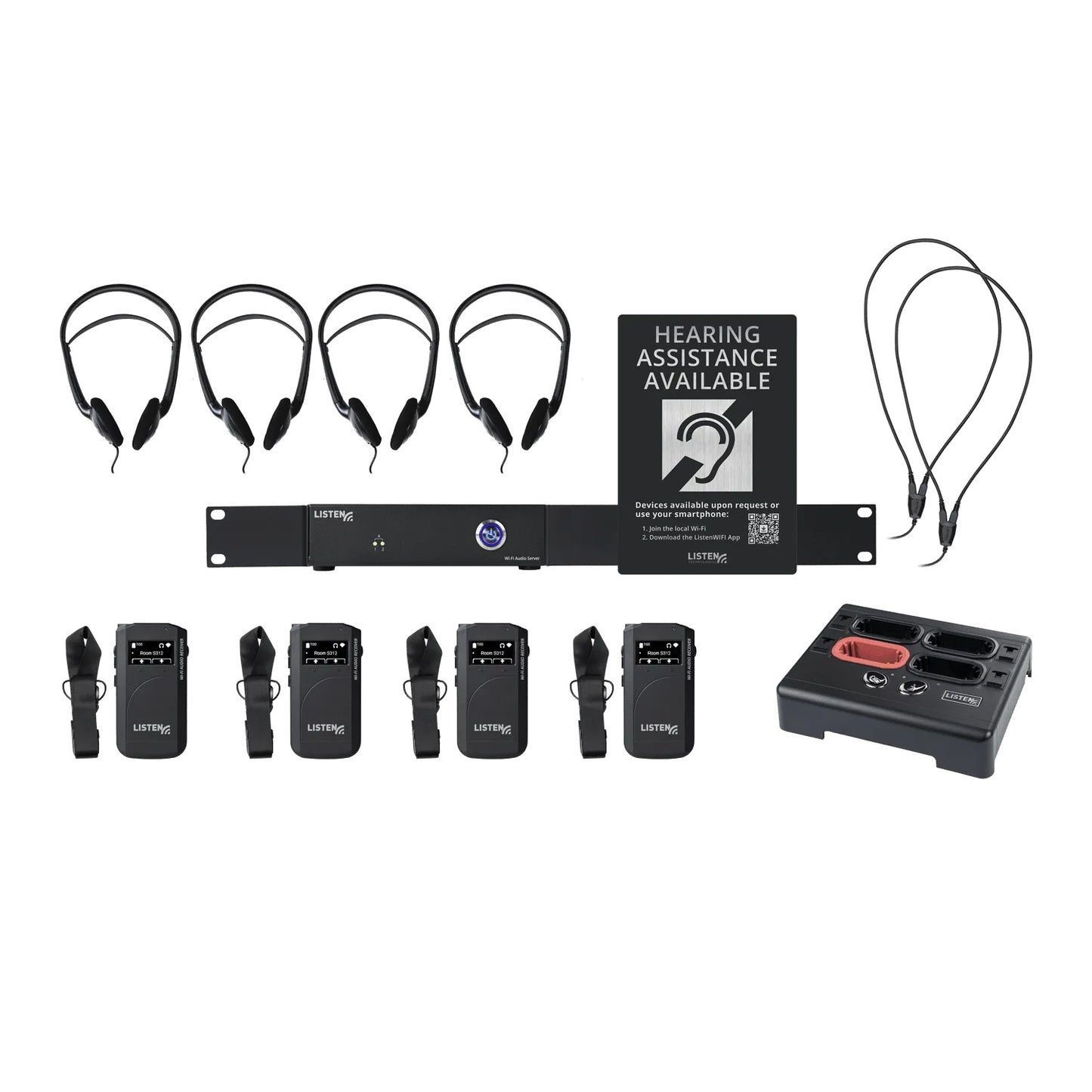 Listen Technologies ListenWIFI System Wi-Fi Audio Streaming | 4 | Analog | Original