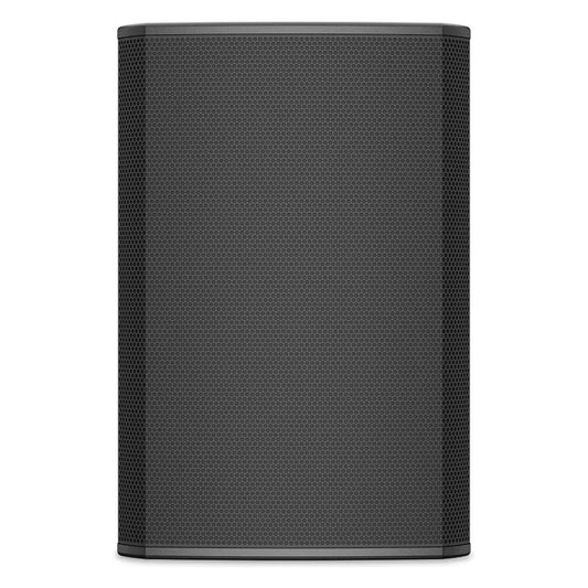 PL-CA15 straight-on front view of 15-inch two-way full-range install speaker in black, Q-SYS