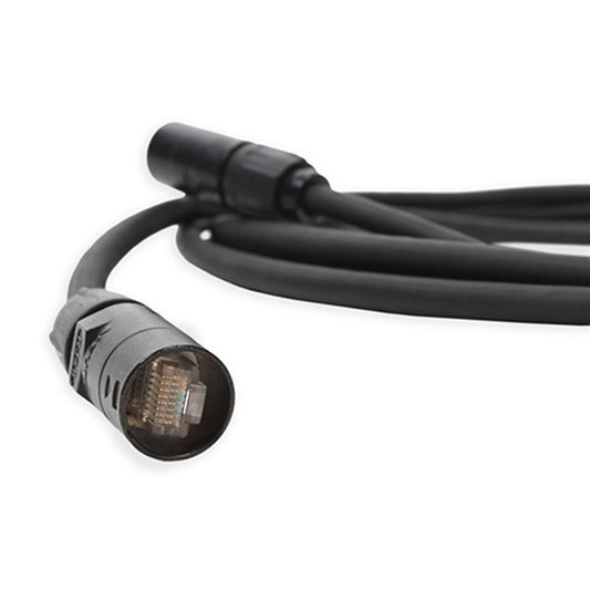 ProCo Sound DuraCat Cat6 cable coiled with EtherCon connector end shown in close-up detail