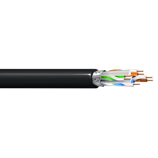 West Penn 4346AFBK1000 Cat 6A F/UTP Shielded Bulk Cable 1000 ft
