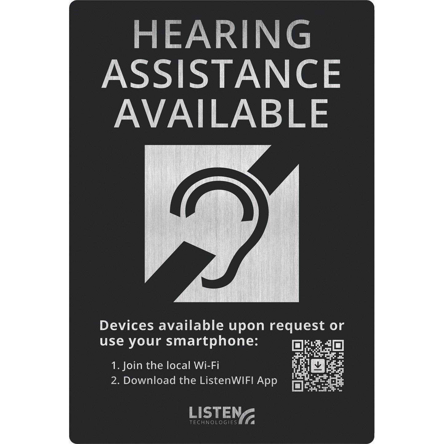 Listen Technologies LW-307 ListenWIFI Hearing Assistance Signage