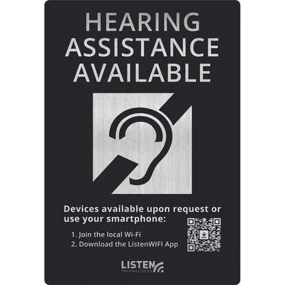 Listen Technologies LW-307 ListenWIFI Hearing Assistance Signage