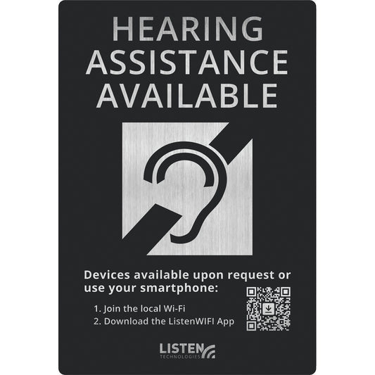 Listen Technologies LW-307 ListenWIFI Hearing Assistance Signage