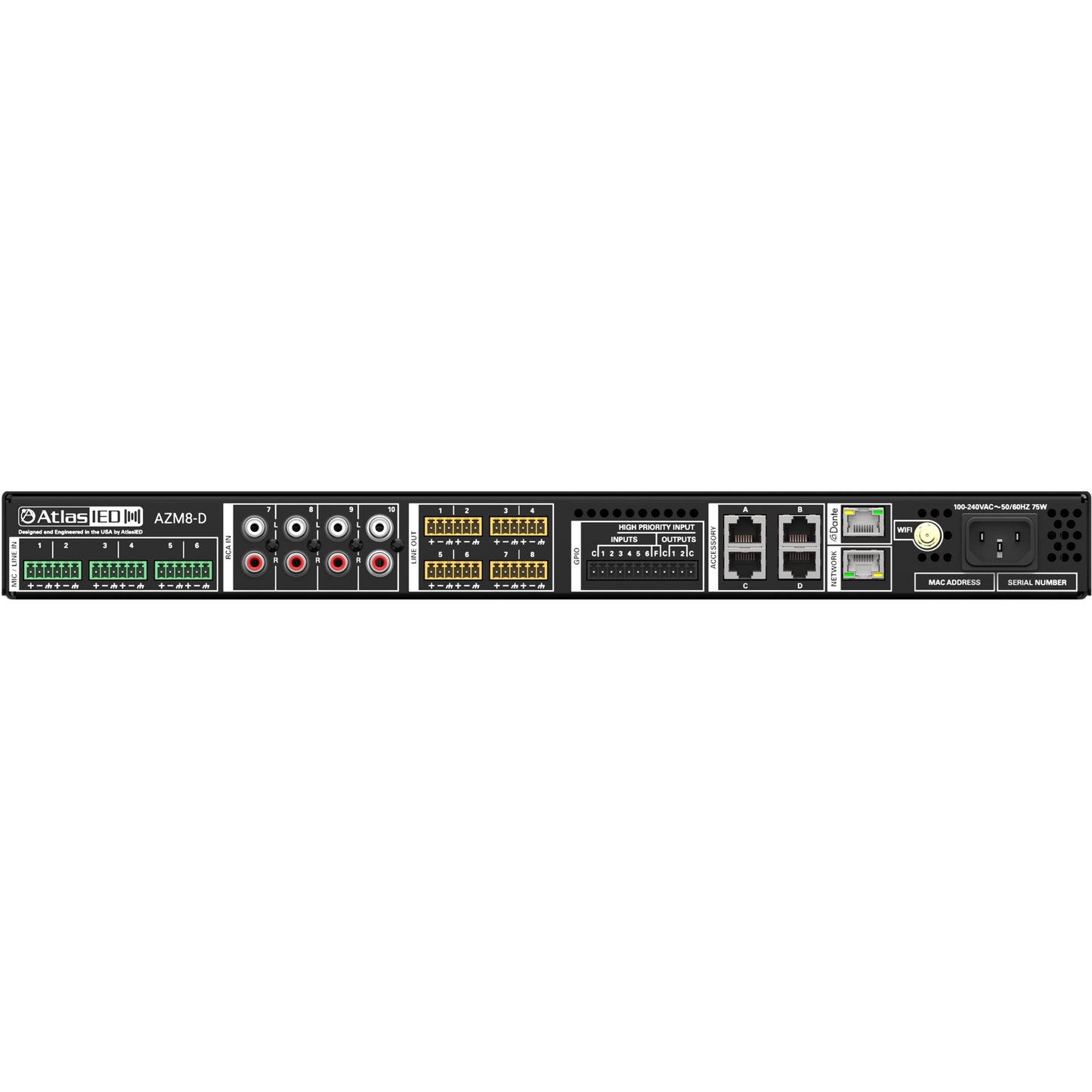 AtlasIED AZM8-D 8-Zone Dante Network Audio Processor