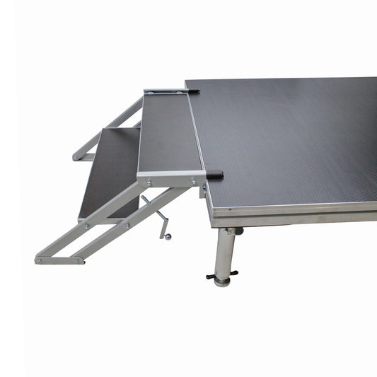 ProX StageQ Adjustable Stage Steps with Rail Heavy Duty Foldable | 2 Step