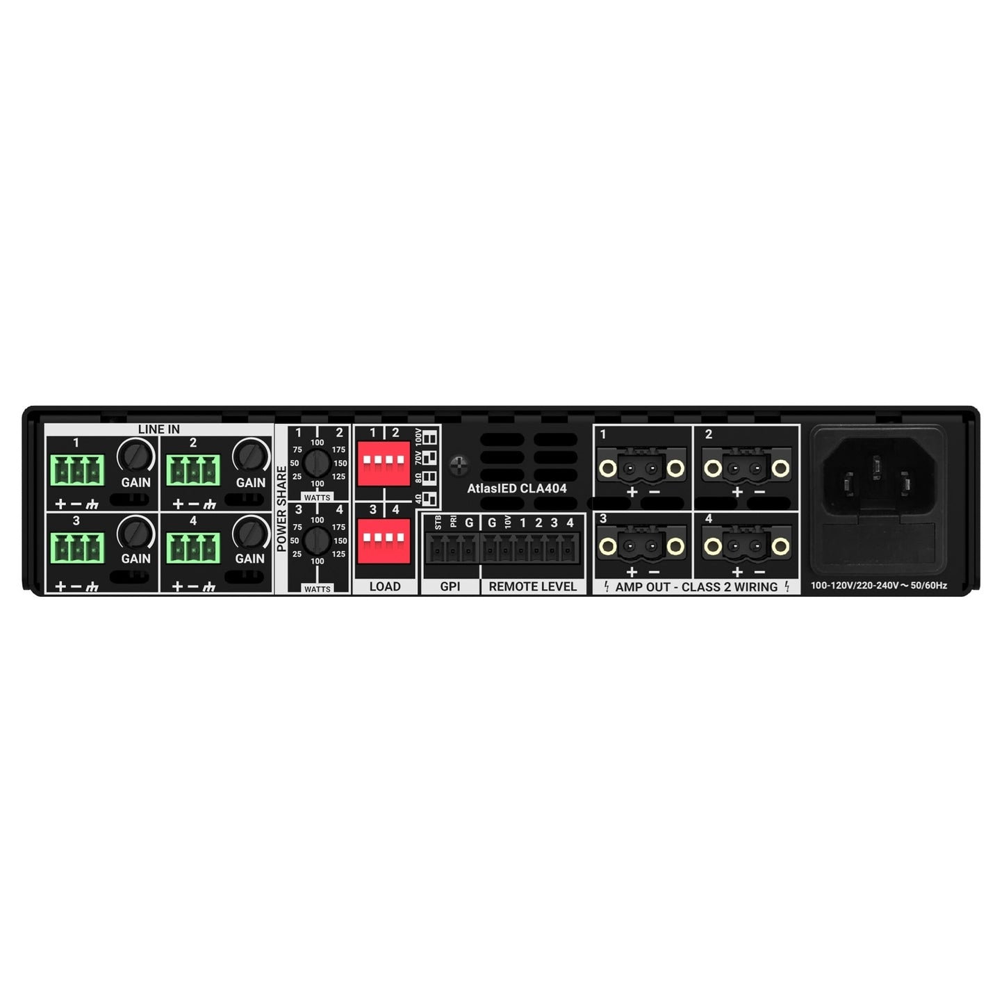 AtlasIED CLA404 400W Four Channel Multi Impedance Amplifier