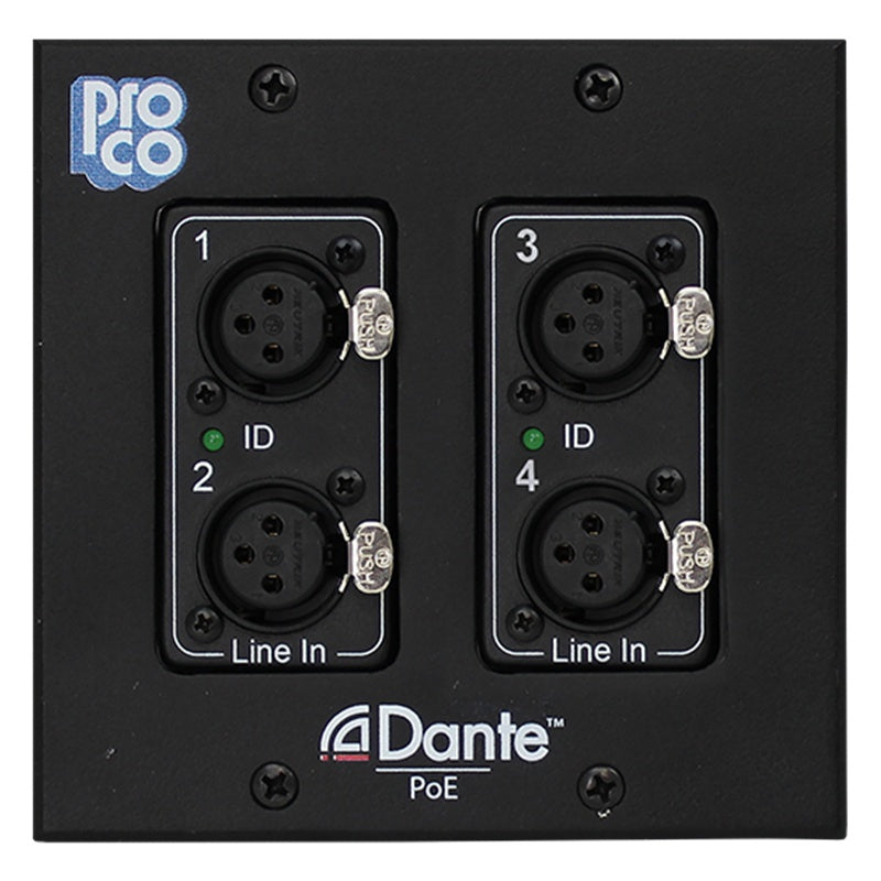 ProCo Sound AODDP Dante Wall Plates | 4 XLR Male