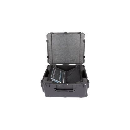 3i3026-15LV1 case front view open showing LV1 control surface in foam interior and convoluted foam lid liner, SKB