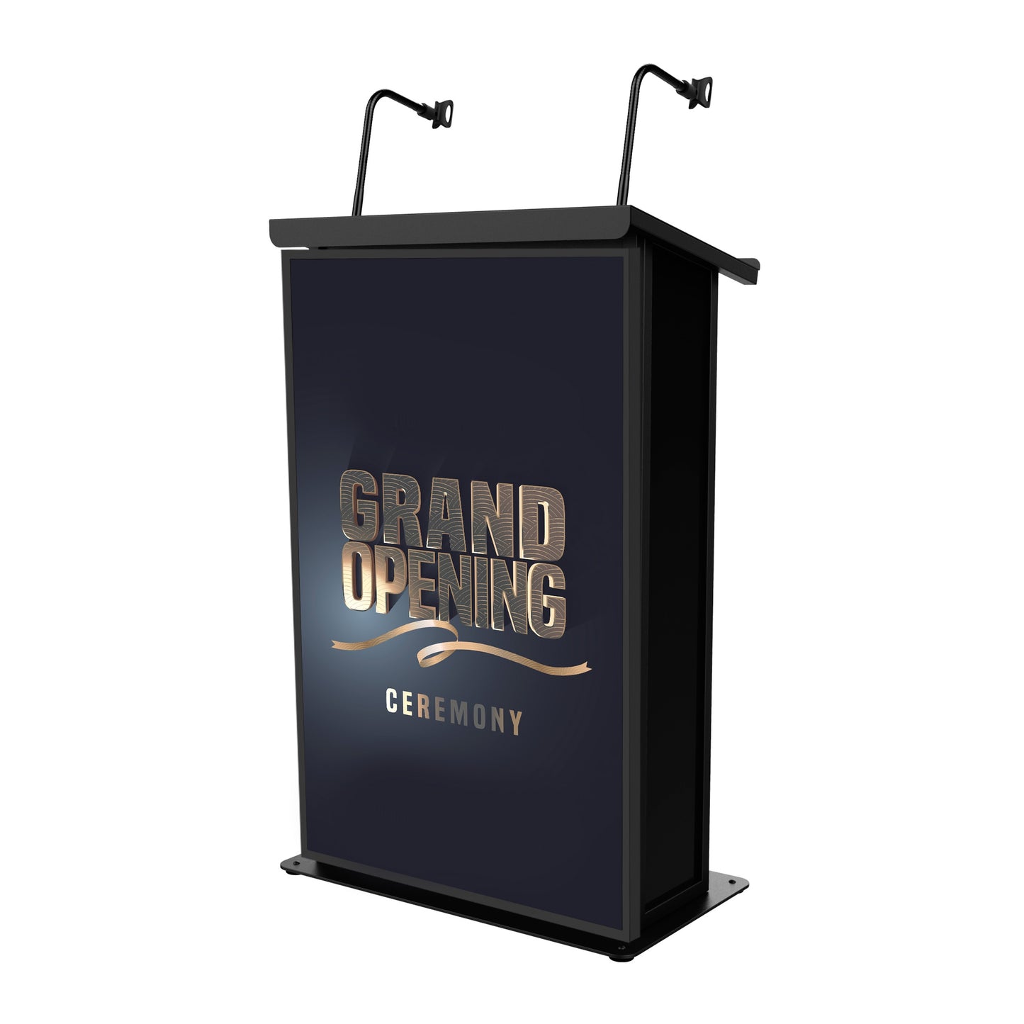 ProX X-MAESTROMEDIABL Maestro Media Lectern With TV Mount and Mic Stands