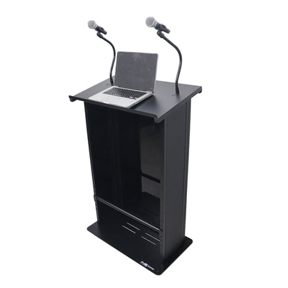 ProX X-MAESTROMEDIABL Maestro Media Lectern With TV Mount and Mic Stands