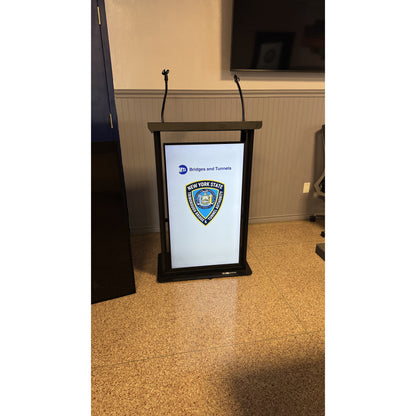 ProX X-MAESTROMEDIABL Maestro Media Lectern With TV Mount and Mic Stands