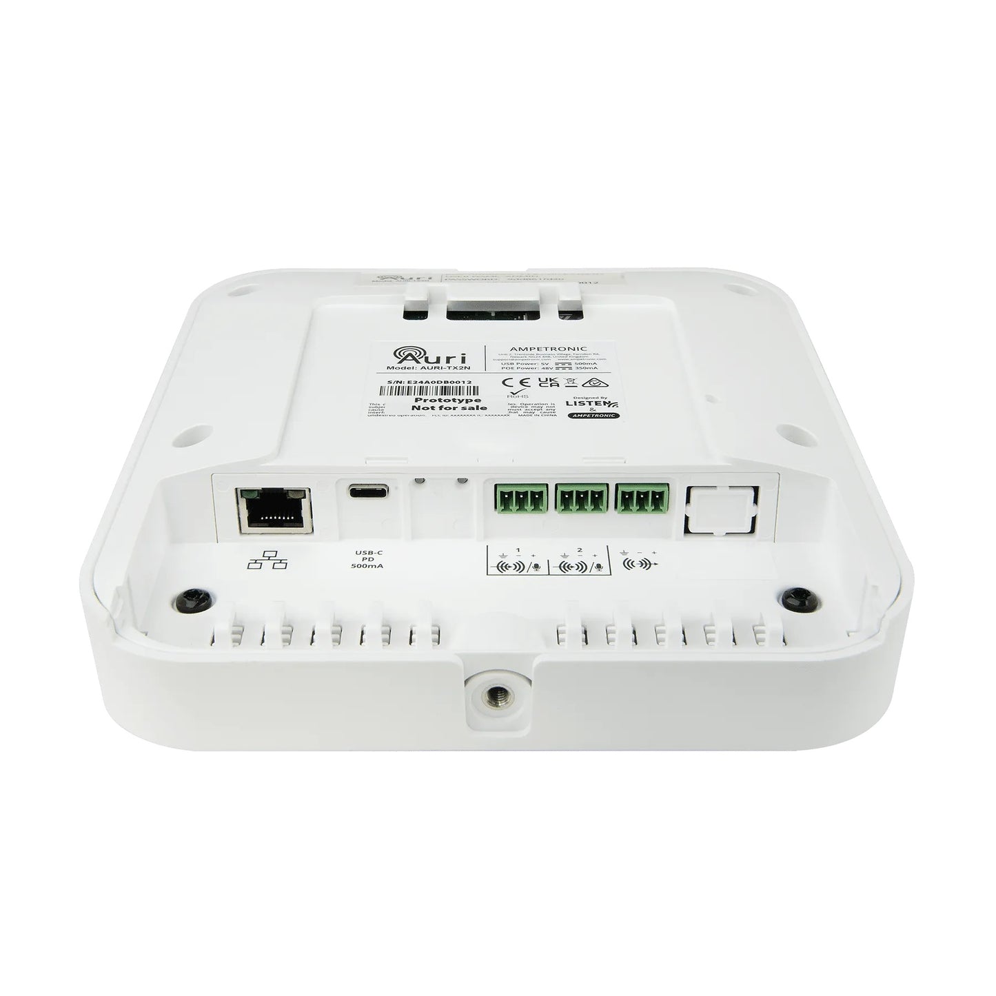 Listen Technologies Auri 2 Channel Transmitter PoE Auracast | White