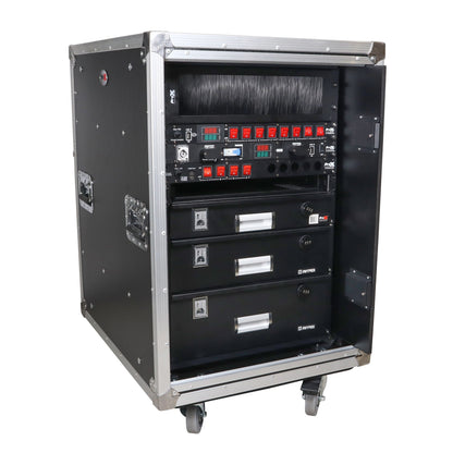 ProX Vertical Rack Shock Mount Case with Sliding Slam Doors | 16U | 20 in