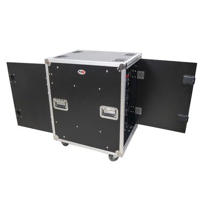 ProX Vertical Rack Shock Mount Case with Sliding Slam Doors | 16U | 20 in