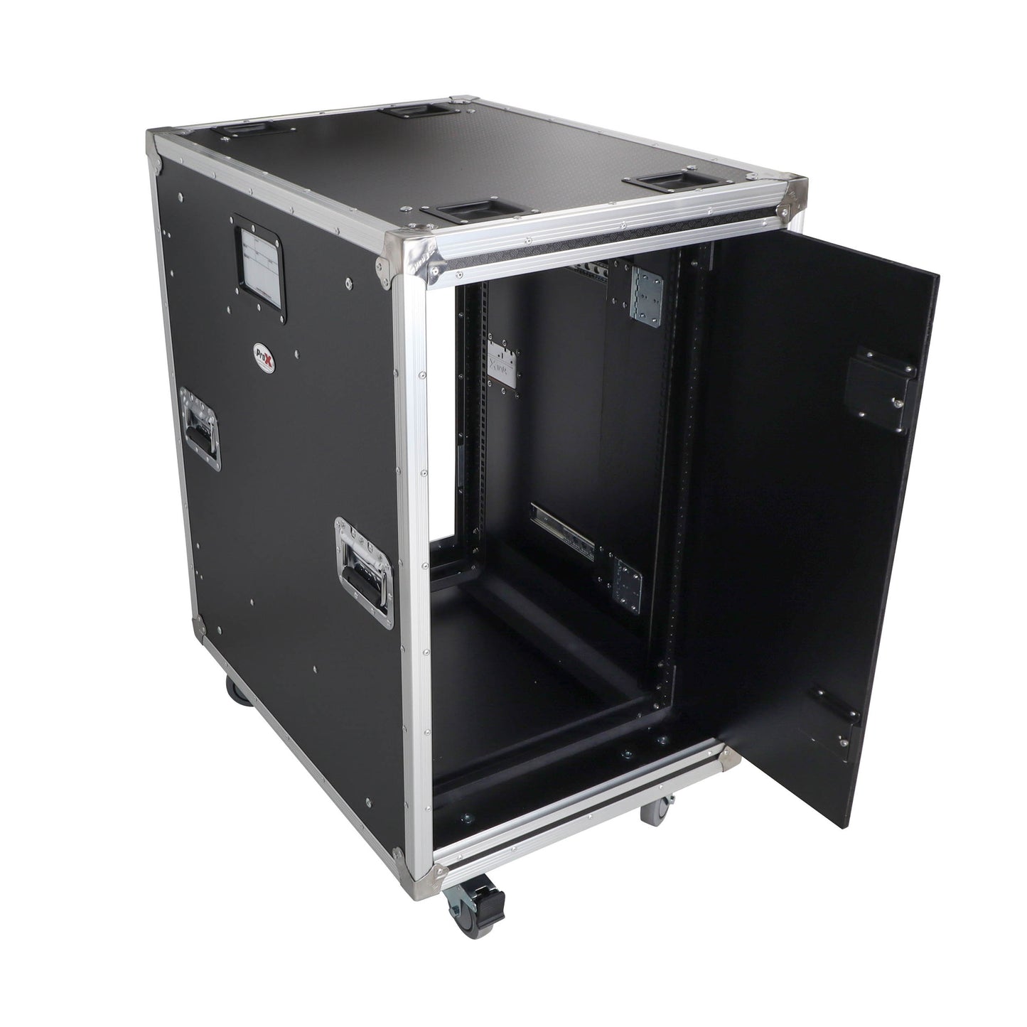 ProX Vertical Rack Shock Mount Case with Sliding Slam Doors | 18U | 24 in