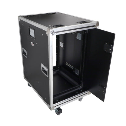 ProX Vertical Rack Shock Mount Case with Sliding Slam Doors | 18U | 24 in