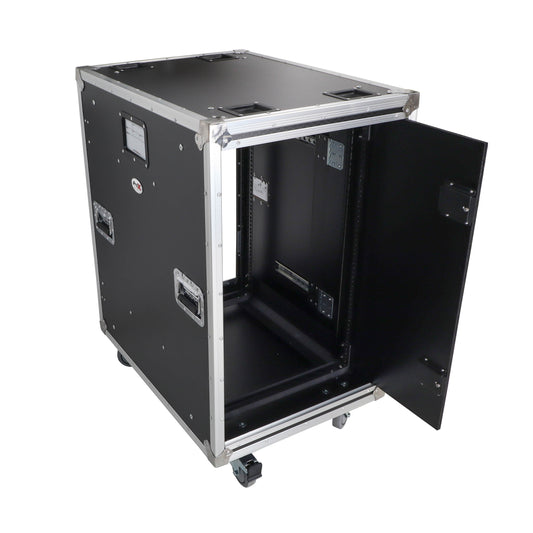 ProX Vertical Rack Shock Mount Case with Sliding Slam Doors | 18U | 24 in