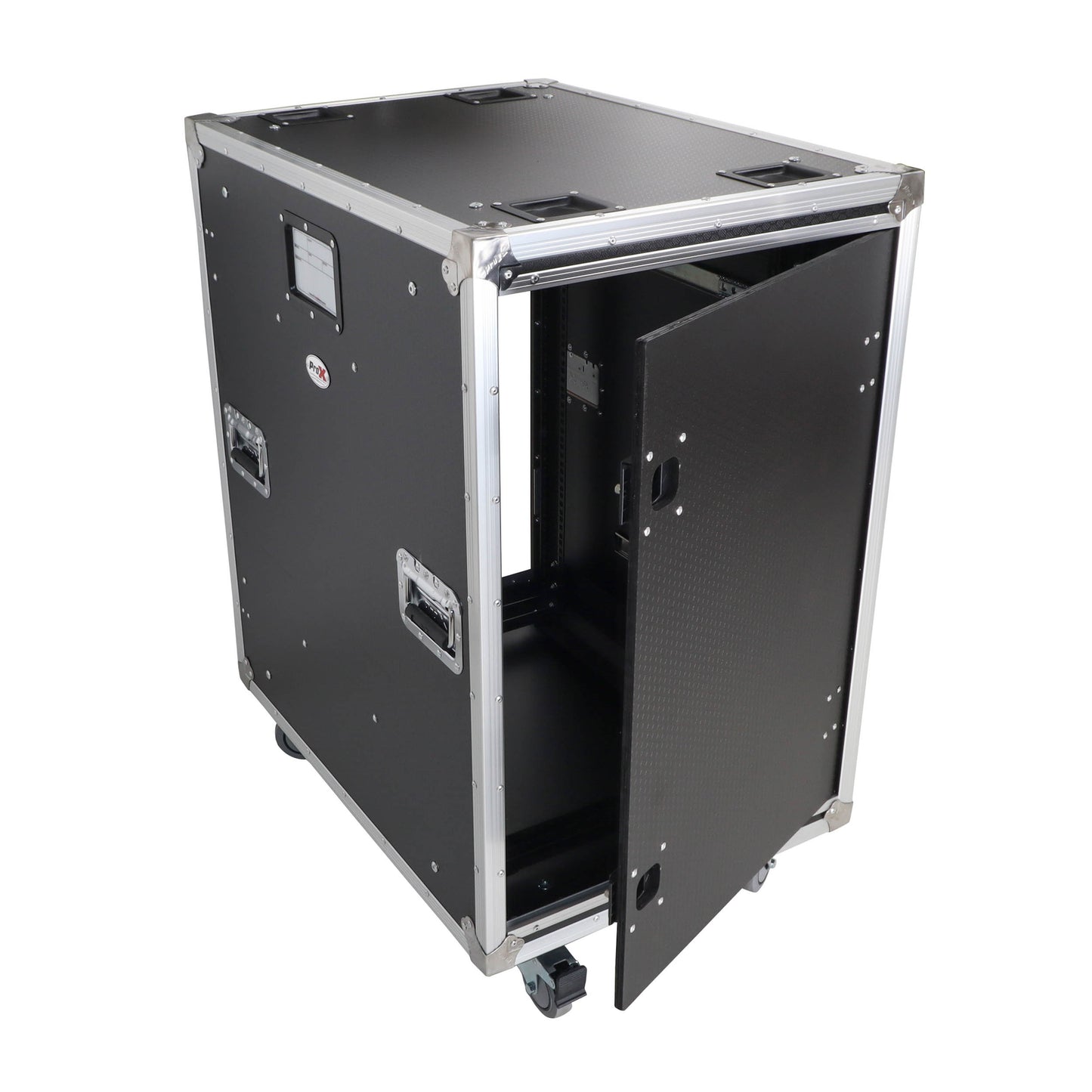 ProX Vertical Rack Shock Mount Case with Sliding Slam Doors | 18U | 24 in