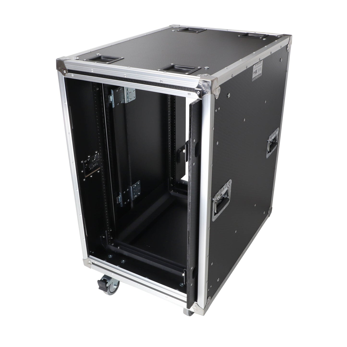 ProX Vertical Rack Shock Mount Case with Sliding Slam Doors | 18U | 24 in