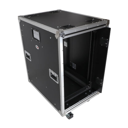 ProX Vertical Rack Shock Mount Case with Sliding Slam Doors | 18U | 24 in