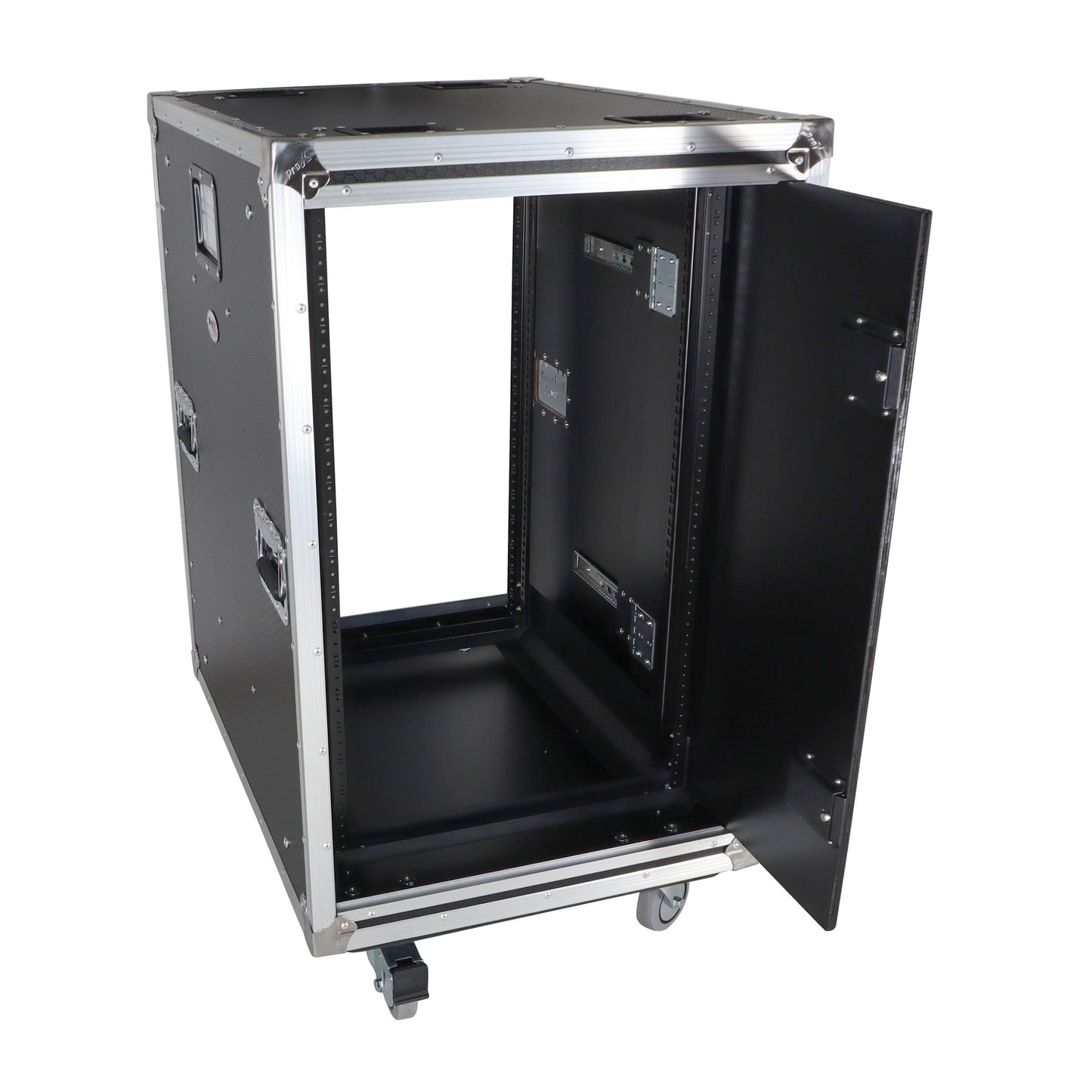 ProX Vertical Rack Shock Mount Case with Sliding Slam Doors | 18U | 24 in