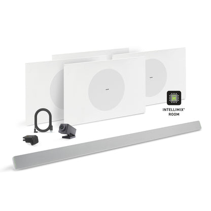 Shure Microflex Ecosystem 714M + Huddly Cam AV Conferencing Bundle | Color: White