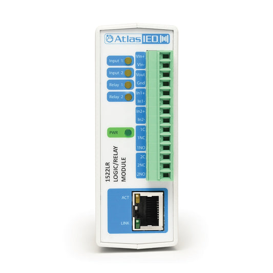 AtlasIED IP-1522LR PoE Logic and Relay IO Module for InformaCast