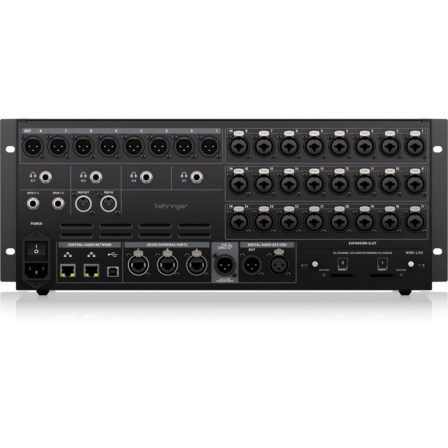 Behringer WING Rack 48-Channel Digital Mixing Engine with 24 Midas PRO Preamps