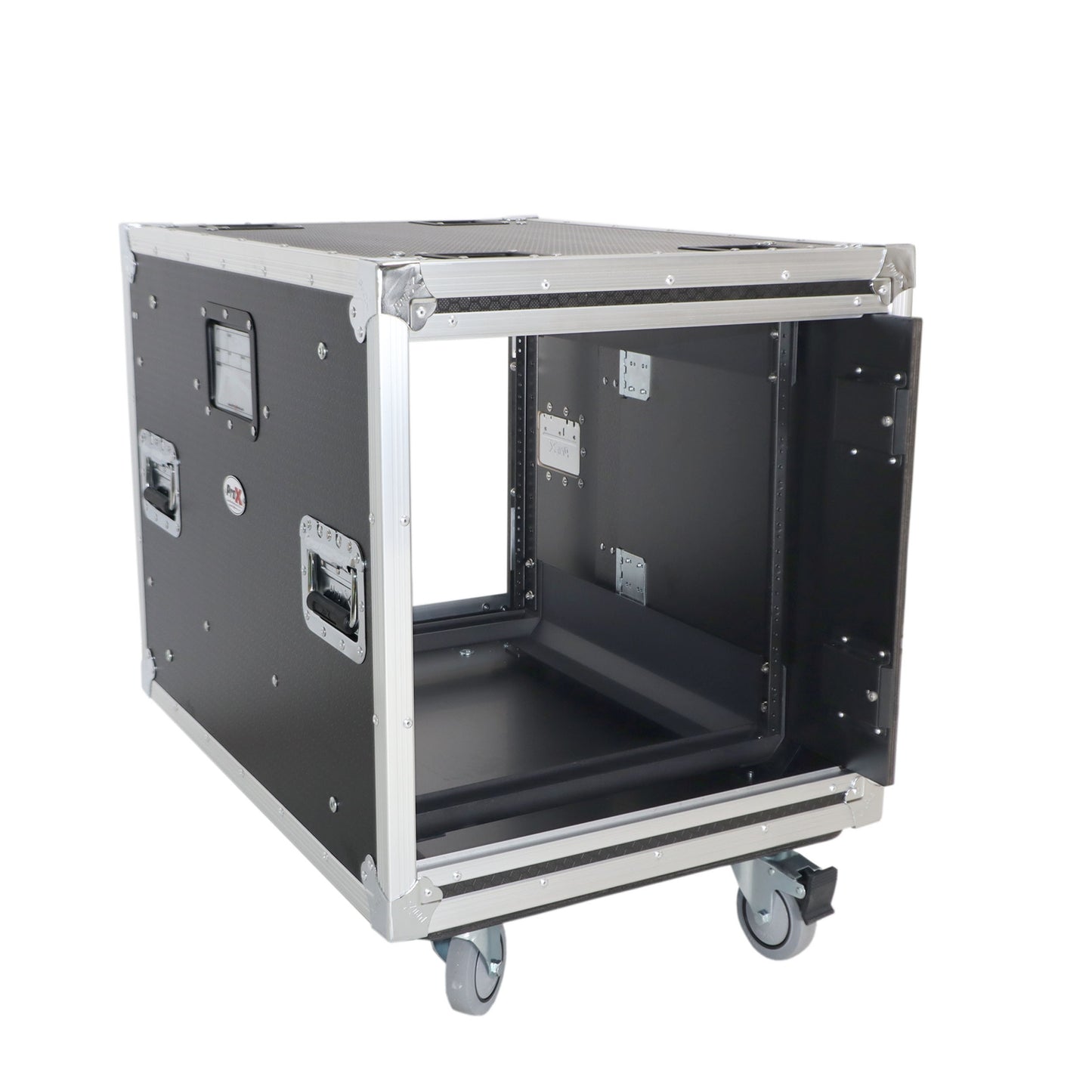 ProX Vertical Rack Shock Mount Case with Sliding Slam Doors | 10U | 24 in