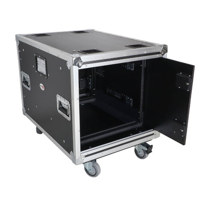 ProX Vertical Rack Shock Mount Case with Sliding Slam Doors | 10U | 24 in