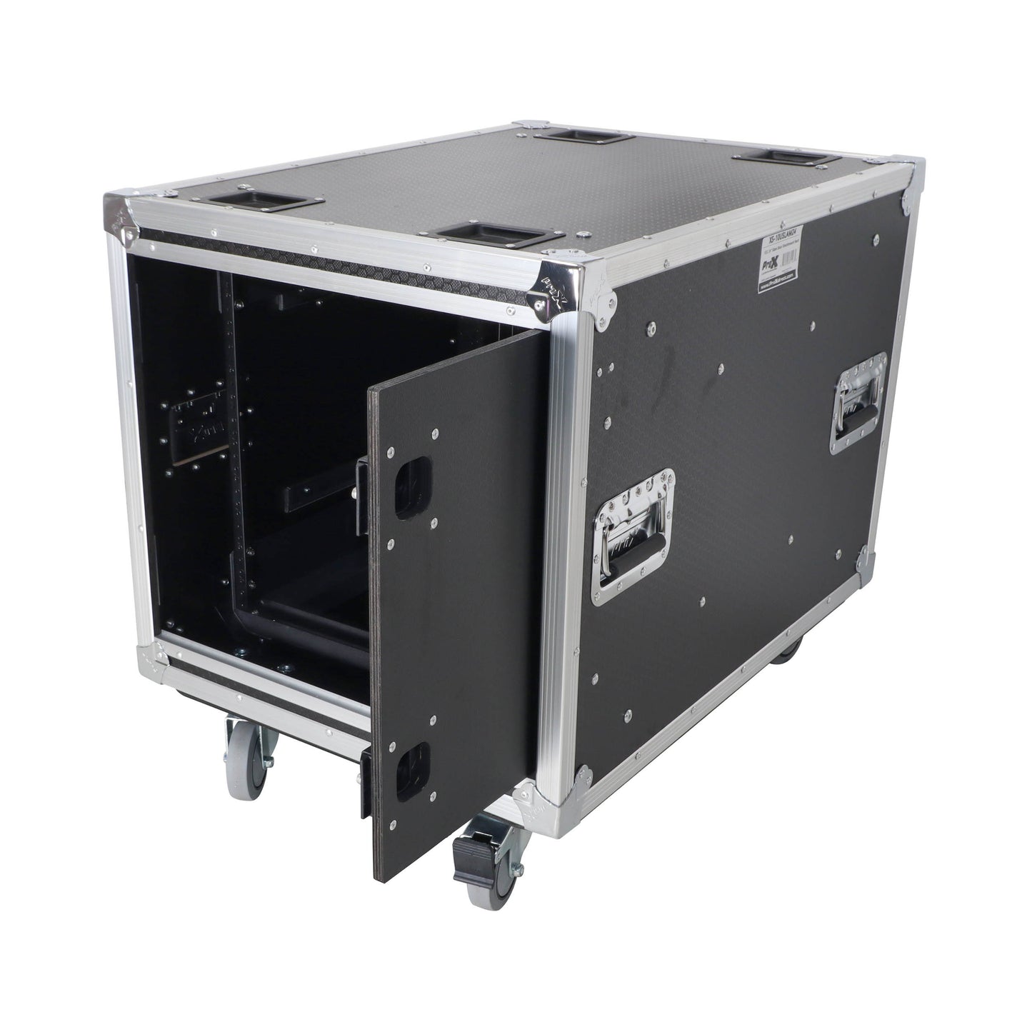 ProX Vertical Rack Shock Mount Case with Sliding Slam Doors | 10U | 24 in