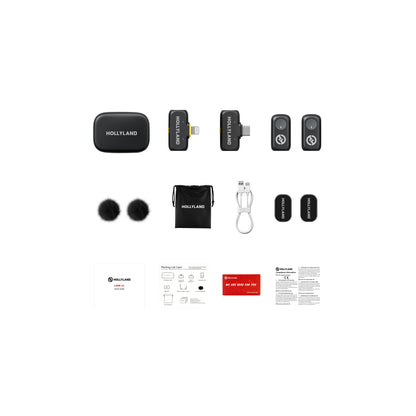 Hollyland LARK A1 Combo Wireless Microphone System With Dual Transmitters | White