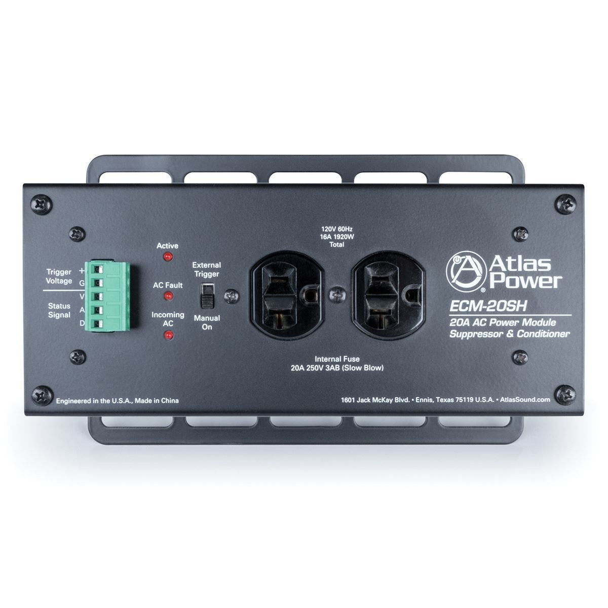 AtlasIED ECM-20SH 20A Rackmount Power Conditioner and Spike Suppressor