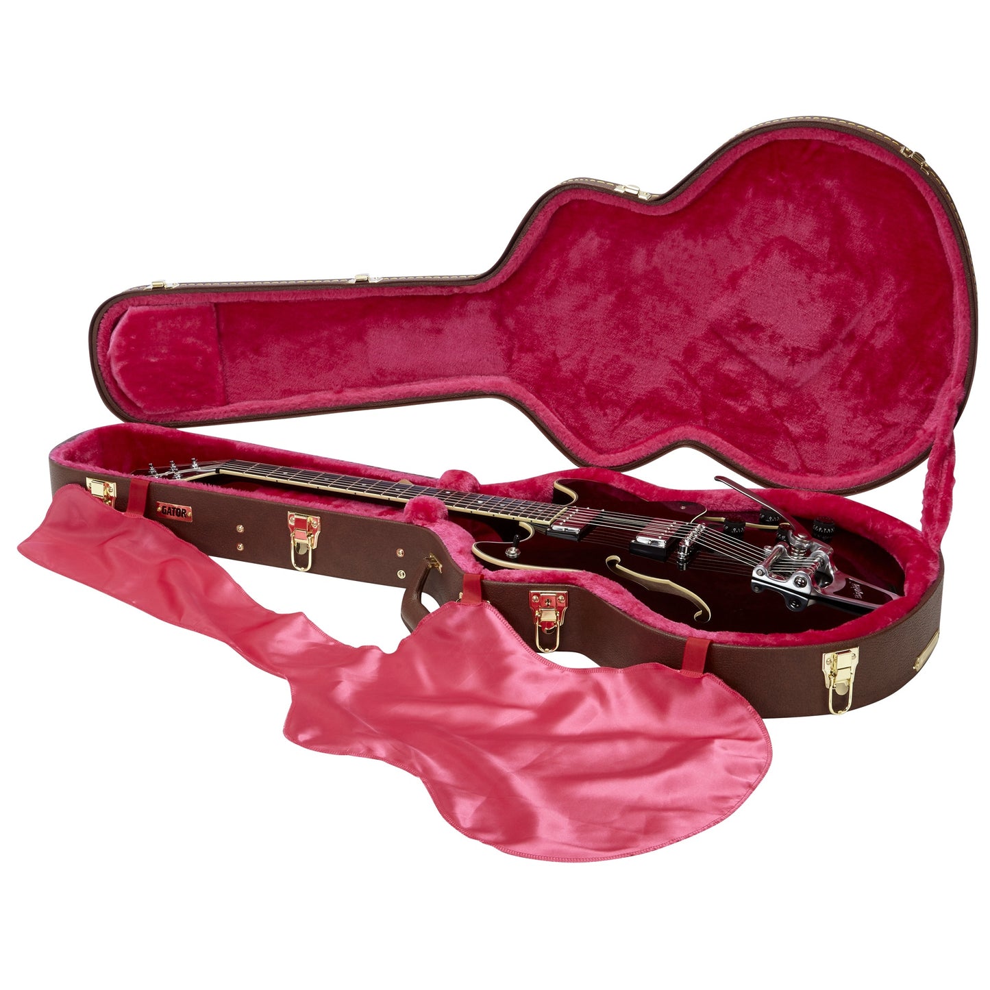 Gator GW-335-BROWN Semi-Hollow Guitar Deluxe Wood Case