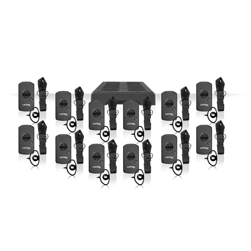 Listen Technologies Advanced Intelligent DSP Receiver Pack | RF (72 MHz) | 12-Pack