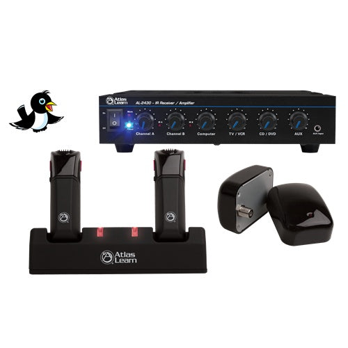 AtlasIED MAGPIE2-2 Dual Wireless Mic and IR Dome Classroom Kit