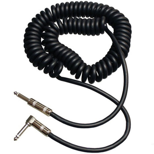 RapcoHorizon COIL-20PR coiled instrument cable in black with straight and right-angle 1/4" plugs