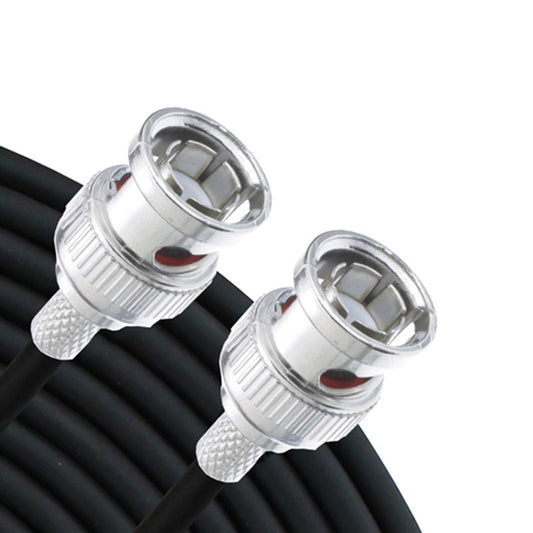 RapcoHorizon BNC cable with two nickel BNC connectors on coiled black 20 ft coax