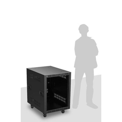 AtlasIED 14RU Mobile Equipment Rack With Caters and Side Handles | 30" | Casters, and Side Handles