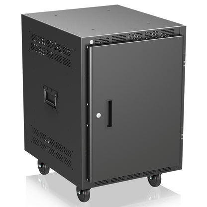 AtlasIED 14RU Mobile Equipment Rack With Caters and Side Handles | 30" | Casters, and Side Handles