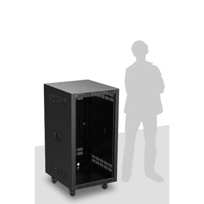 AtlasIED RX21 Mobile Equipment Rack 21RU EIA-Compliant Steel Cabinet | 25" | Casters, & Side Handles