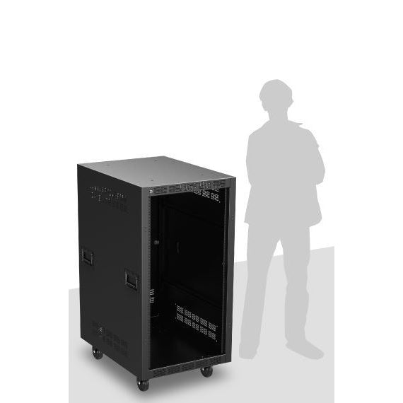 AtlasIED RX21 Mobile Equipment Rack 21RU EIA-Compliant Steel Cabinet | 30" | Casters, and Side Handles