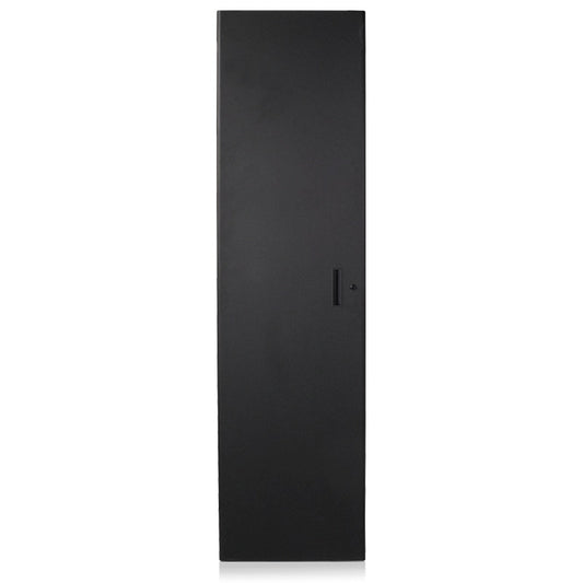 AtlasIED SFD44 solid front rack door in black with recessed latch handle, front view