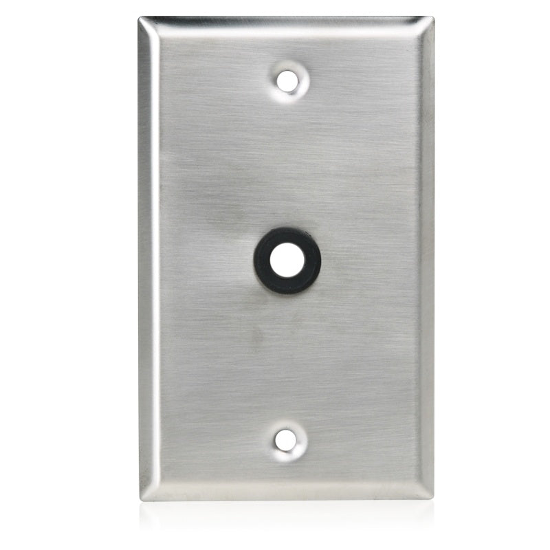 AtlasIED SG-38GH Single Gang Stainless Steel Wall Plate With Grommet