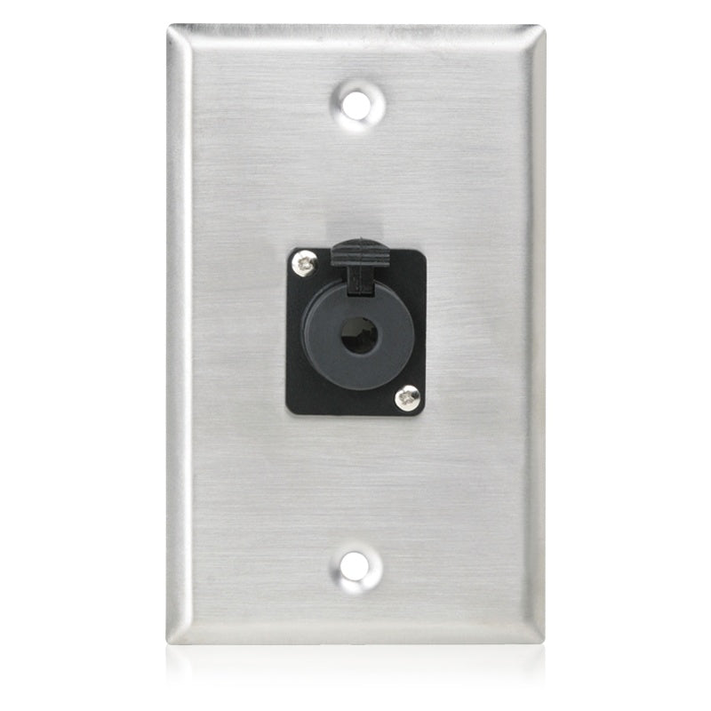 AtlasIED Single Gang Stainless Steel Plate with Female Locking TRS Connector | 1
