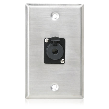 AtlasIED Single Gang Stainless Steel Plate with Female Locking TRS Connector | 1